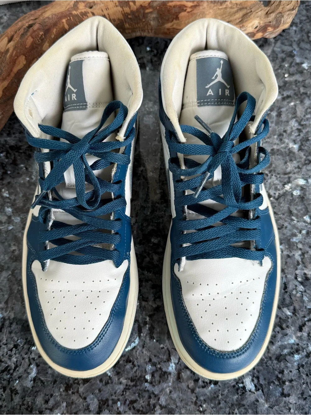 Nike Air Jordan 1 Mid Sneakers, Sky J French Blue White, BQ6472-414 W size 11